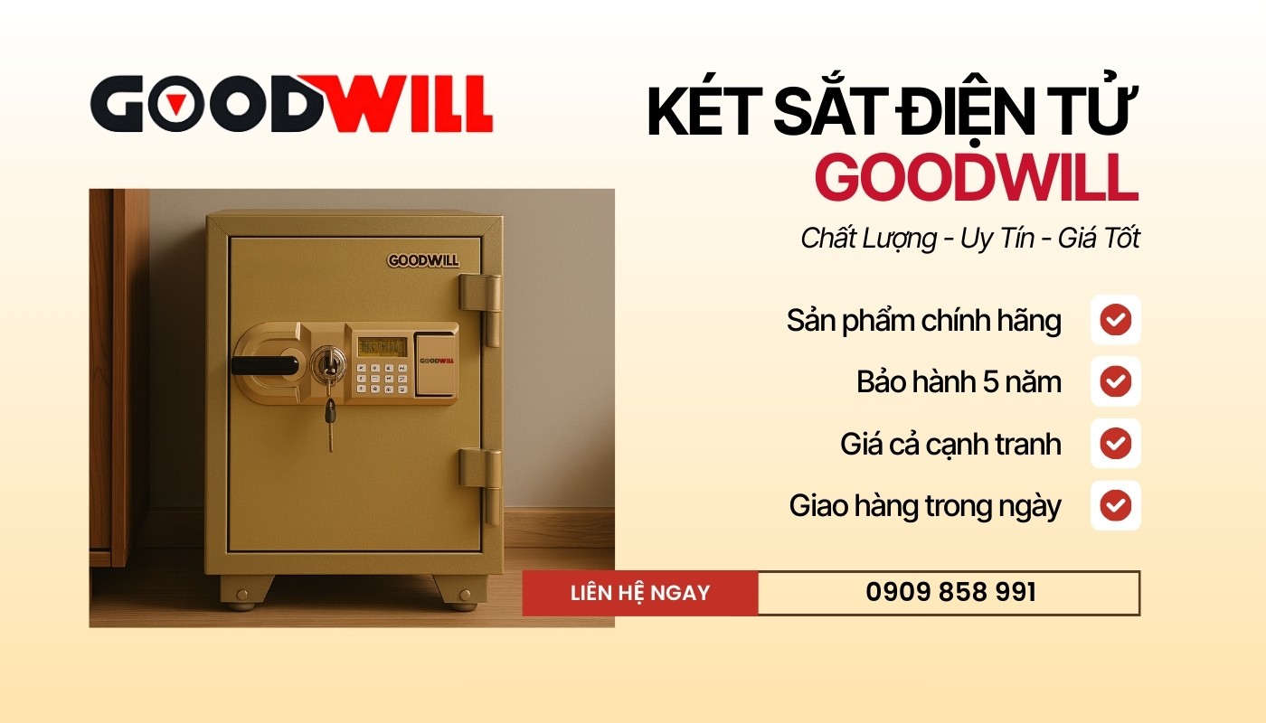 Goodwill mang đến giải pháp két sắt điện tử chính hãng với thiết kế hiện đại, bảo mật thông minh