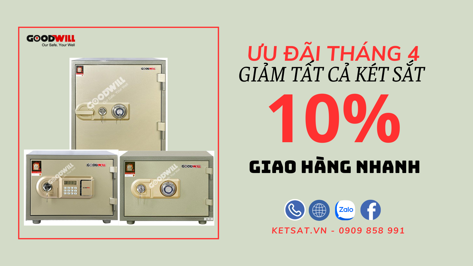 Giảm giá két sắt tháng 4
