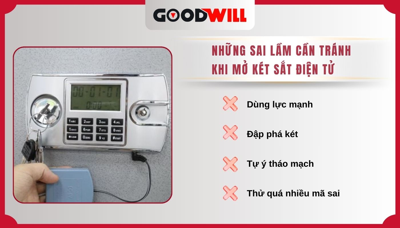 Những sai lầm cần tránh khi mở két sắt điện tử 