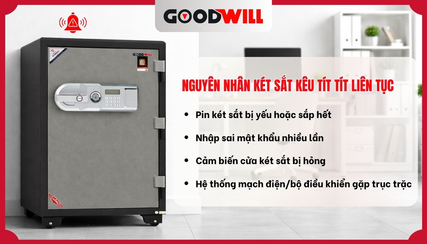 Nguyên nhân két sắt kêu tít tít liên tục