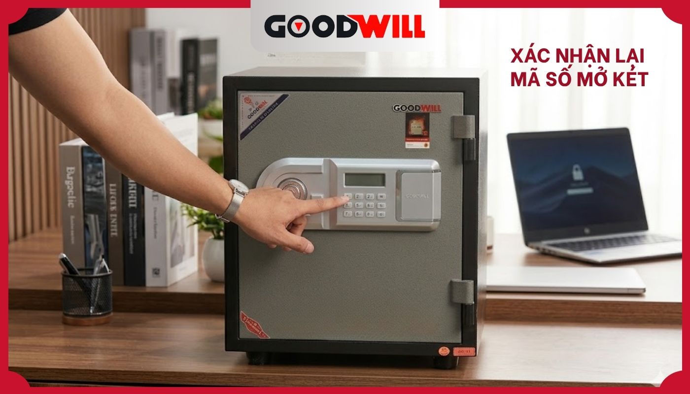Xác nhận lại mã số mở két và chờ hệ thống reset