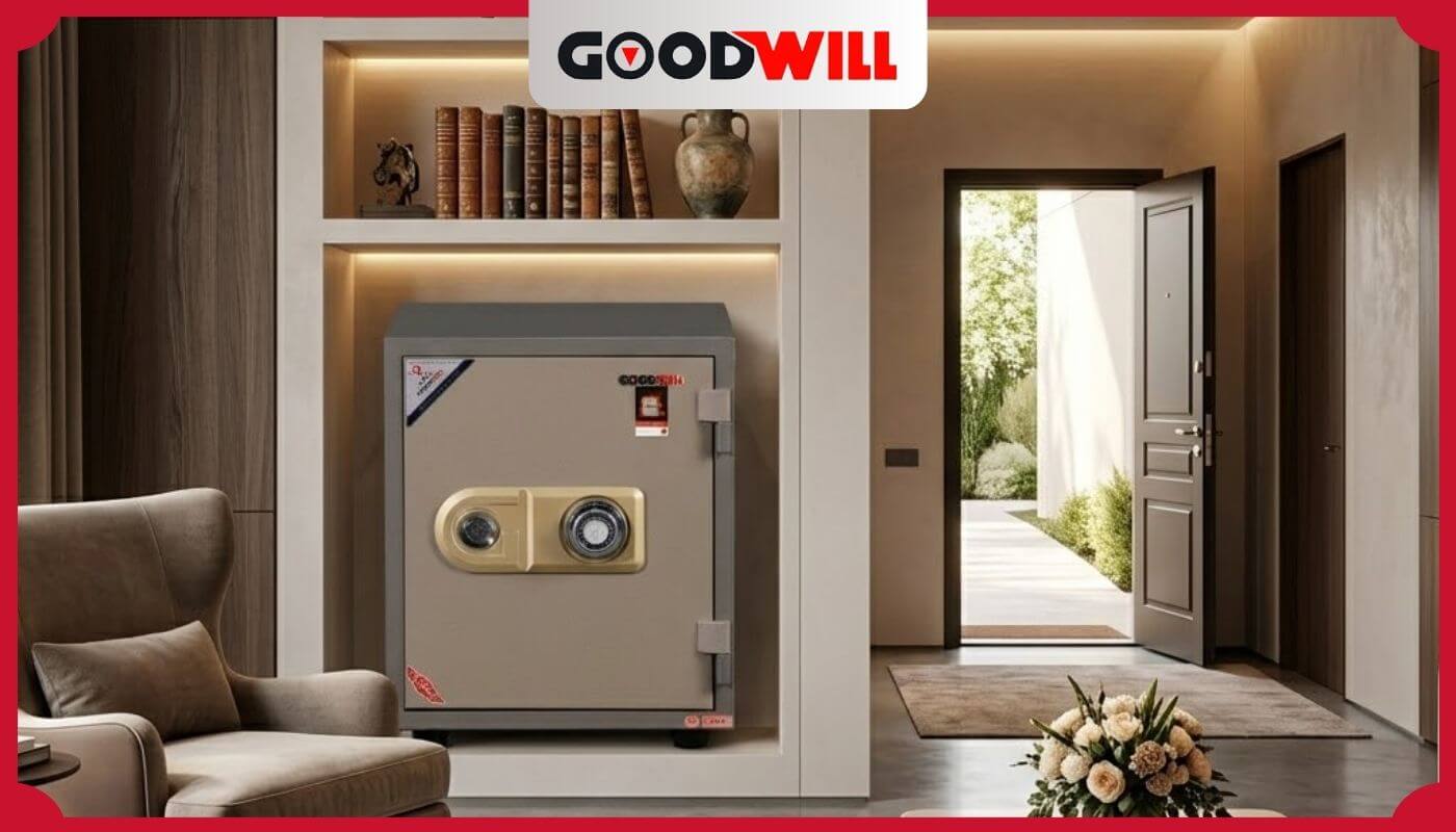 Tránh vị trí đặt két sắt trong phòng khách đối diện cửa ra vào