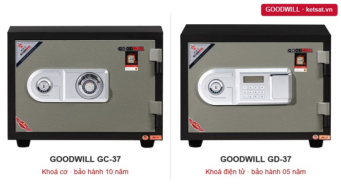 két sắt điện tử có bền không: GD-37 khoá điện tử cạnh GC-37 khoá cơ