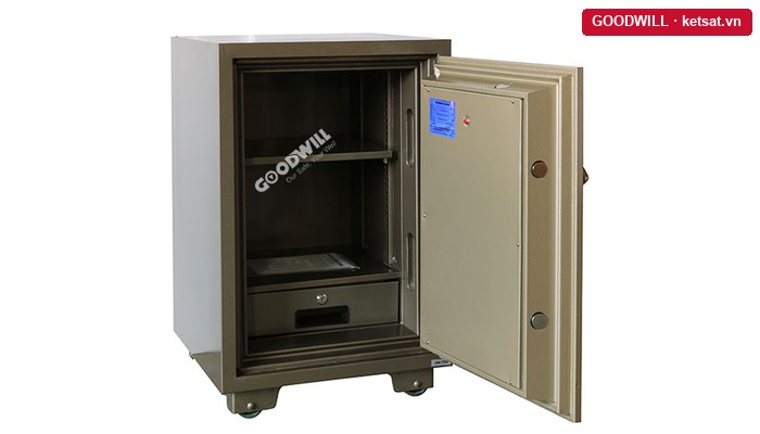 két sắt đựng hồ sơ GOODWILL GD-67 mở cánh, khoang có kệ và hộc kéo